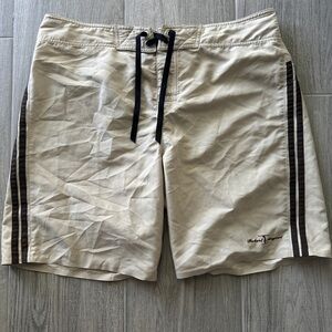 Men’s tan stripe board shorts size 38